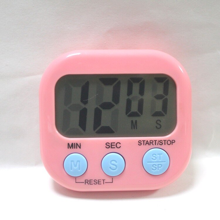Magnetic LCD Digital Kitchen Countdown Timer Alarm with Stand White Kitchen Timer Practical Cooking Timer Alarm Clock: B