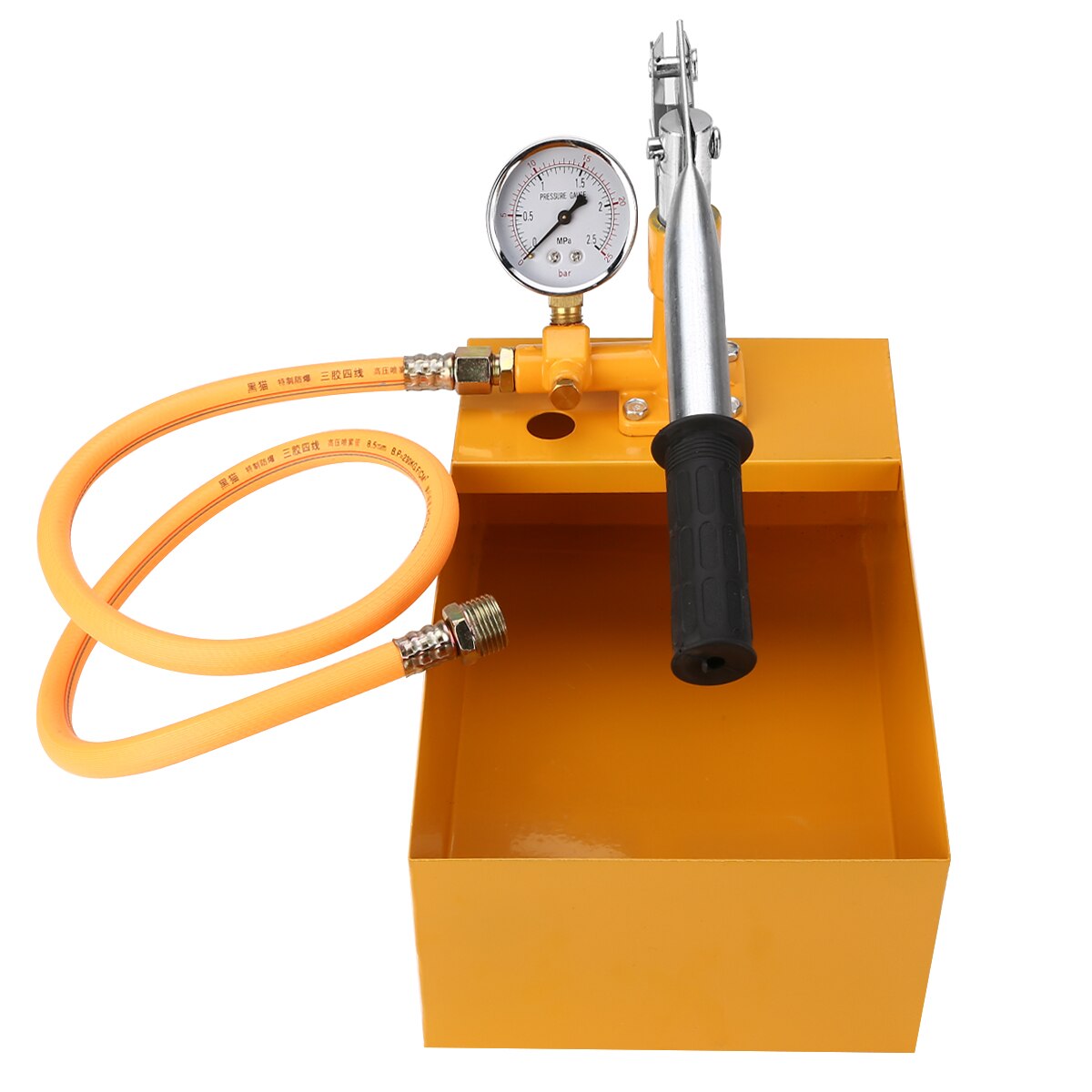 1 Set Metal Pipeline Tester Yellow Water Pressure Tester 25KG Manual Hydraulic Water Pressure Test Pipeline Tester Pump Machine