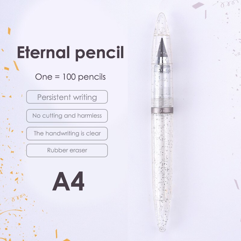 Acryl Technologie Onbeperkt Schrijven Eeuwige Potlood Geen Inkt Pen Magic Potloden Zonder Slijpen Potlood: A4