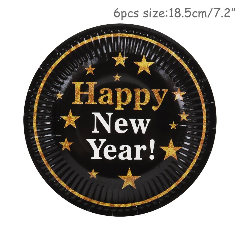 69 stuks wegwerpservies voor een happy year-feest, feestbenodigdheden, papieren banners, borden, bekers, kerstavond