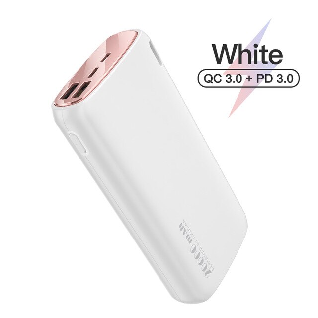 Energie Bank 20000mAh Tragbare Ladung praktisch Externe Batterie Ladegerät Energie Weiß Schwarz Rosa für Android Iphone: weiß