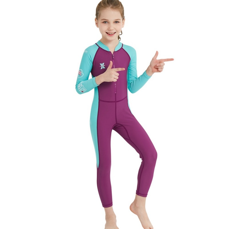 The One-piece Neoprene Kids Diving Suit Wetsuit children for boys girls Keep Warm Long Sleeves UV protection Swimwear