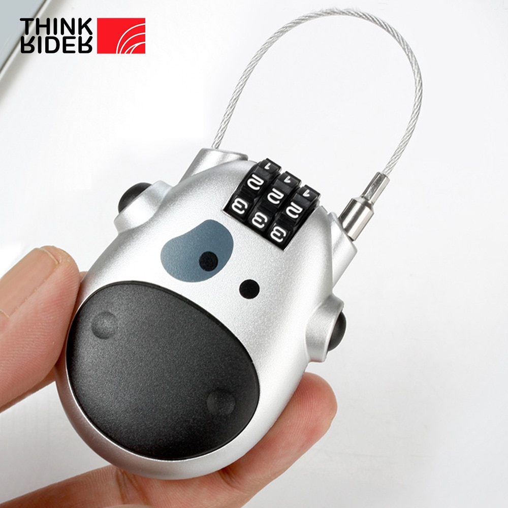 Thinkrider Fietsslot Multi Functie Mini Kabel 3 Digit Wachtwoord Fietsslot Fietsen Helm Lock Anti Diefstal Code Hangslot Lock