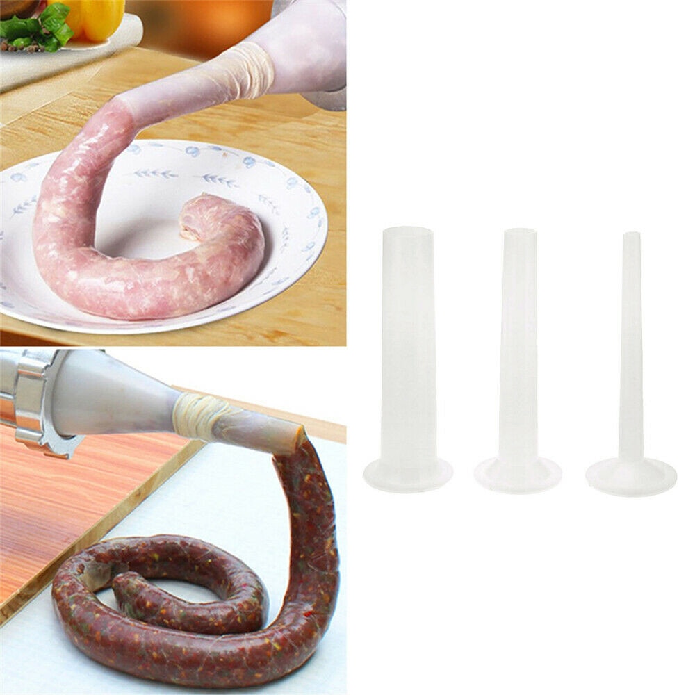 Verlengen drie stuk worst klysma trechter roestvrij staal vleesmolen klysma buis plastic klysma vlees tool