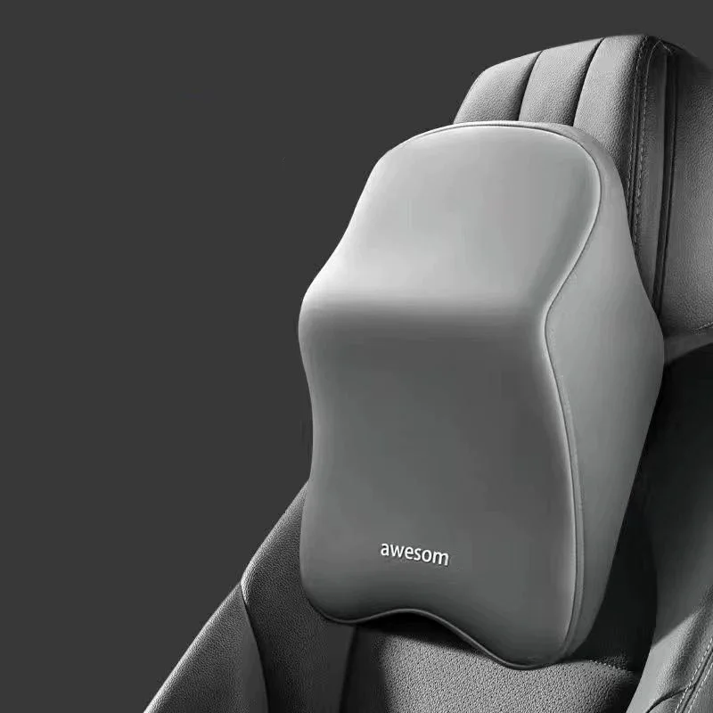 Reposacabezas de coche, almohada para el cuello, soporte lumbar, soporte lumbar, almohadilla lumbar montada en el coche, soporte lumbar, cojín de asiento de algodón con memoria: Rojo
