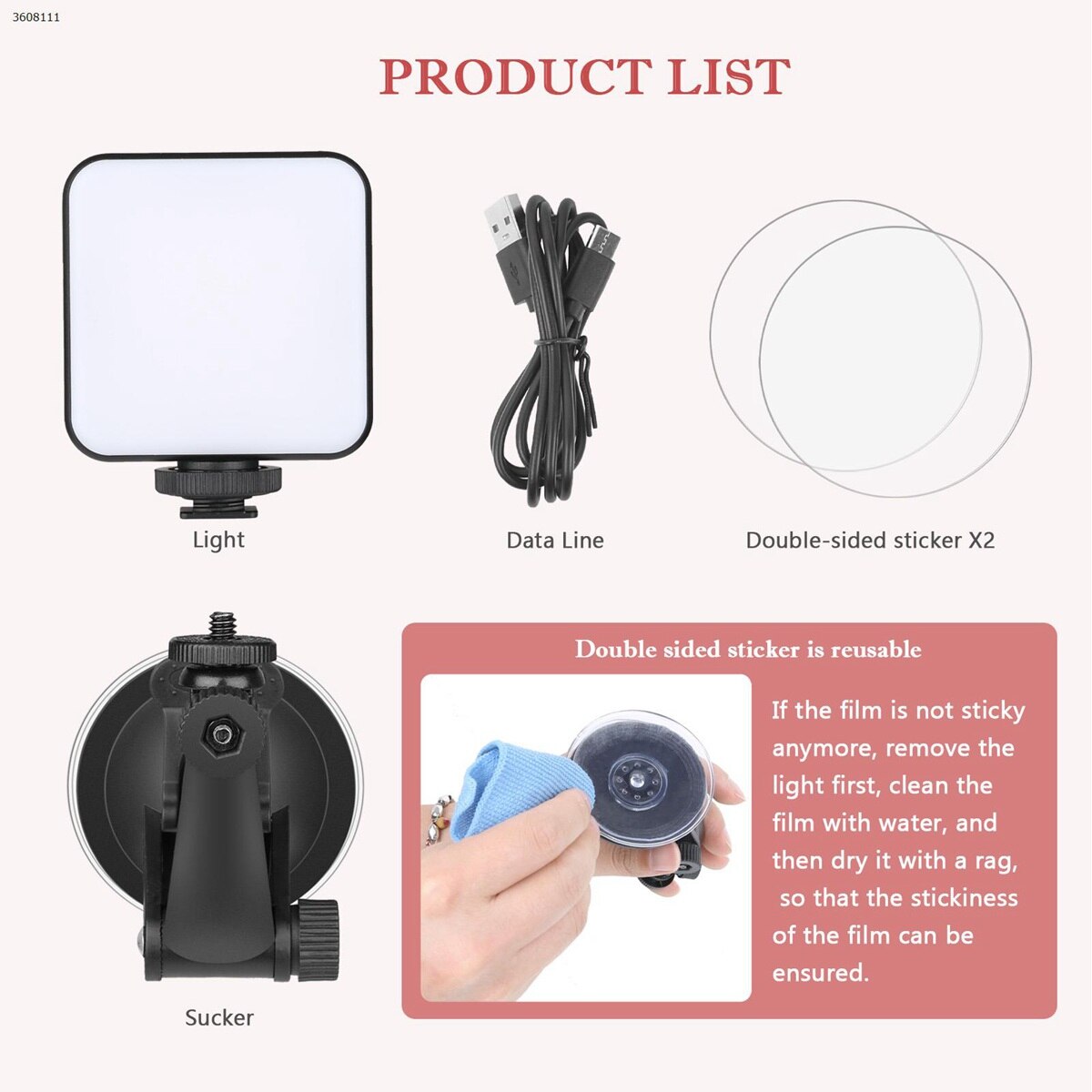 Video Conferentie Laptop Webcam Verlichting Kit Desk Led Licht Invullen Met Zuignap Voor Fotografie Zoom Vergadering Remote Werken