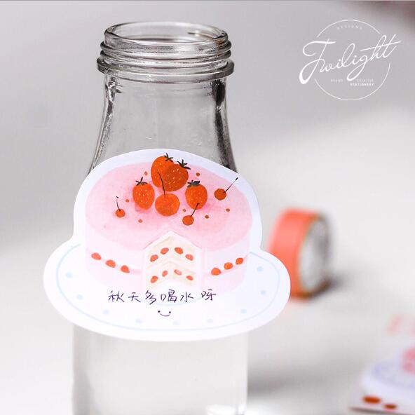 Kawaii Koreaanse Aardbei Cake N keer Sticky Memo Note Bericht Tab Notepad Scrapbook Sticker Memo Pads Briefpapier