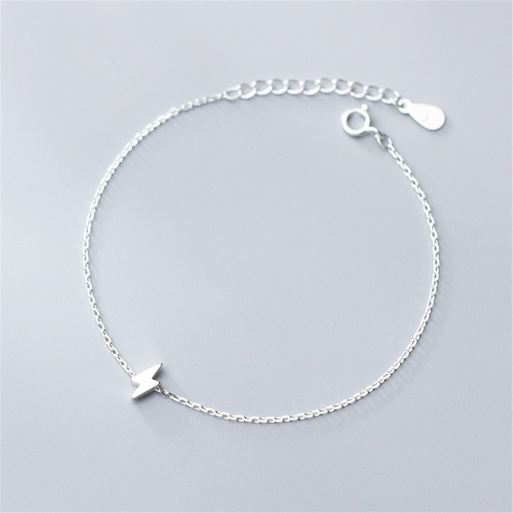 DAIWUJAN-Plata de Ley 925 auténtica de rayo minimalista para mujer, pulsera de cadena individual para mujer, accesorios de joyería delicada de boda: Default Title