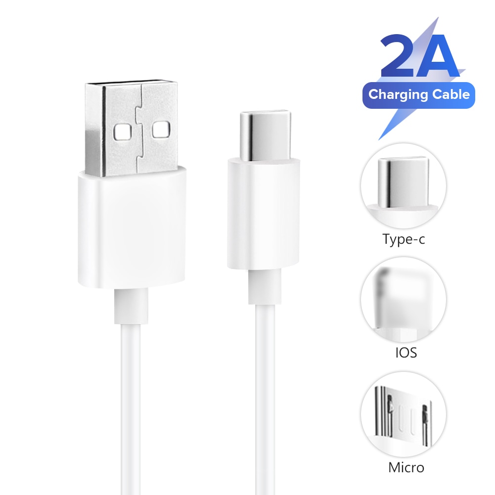 Cable USB de carga rápida de , Cable USB blanco de 3M, Extra largo para datos recargables Micro Lightning tipo C para iPhone, Huawei, Samsung