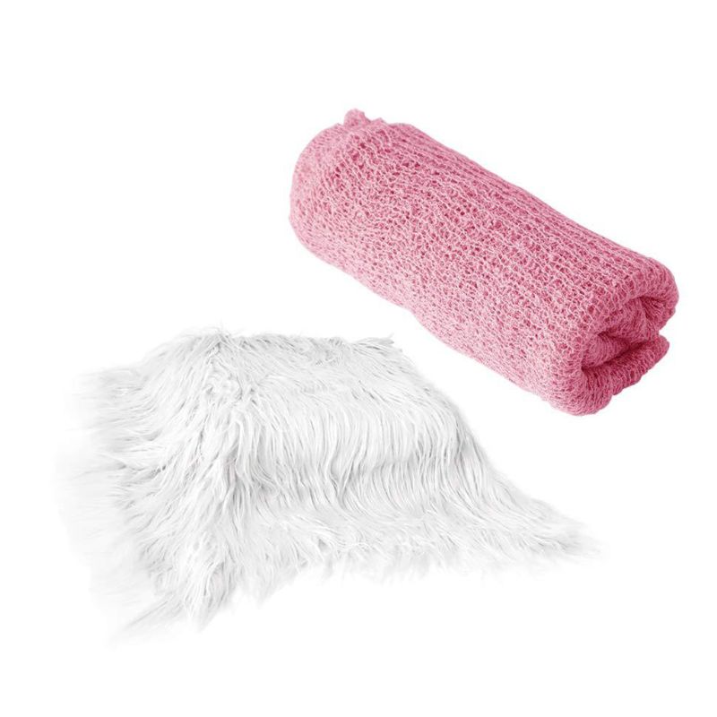 2 sztuk noworodka fotografia rekwizyty kocyk dziecięcy fotografia zawinąć włochaty dywan typu kudłaty