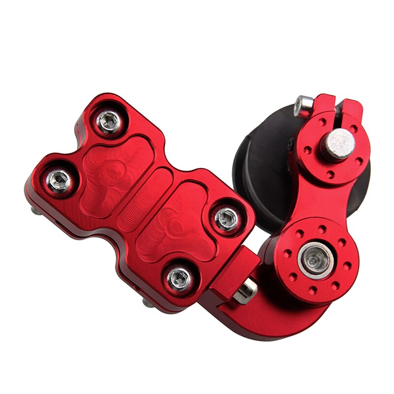 Motorcykel modificeret kædejustering strammer hjulkæde automatisk regulator universal aluminium regulator motorcykel tilbehør: Rød