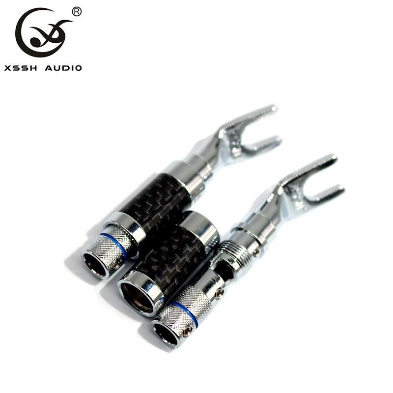XSSH di Alta qualità in fibra di carbonio serie rhodium placcato Y connettore a spina a banana per l'altoparlante filo FAI DA TE