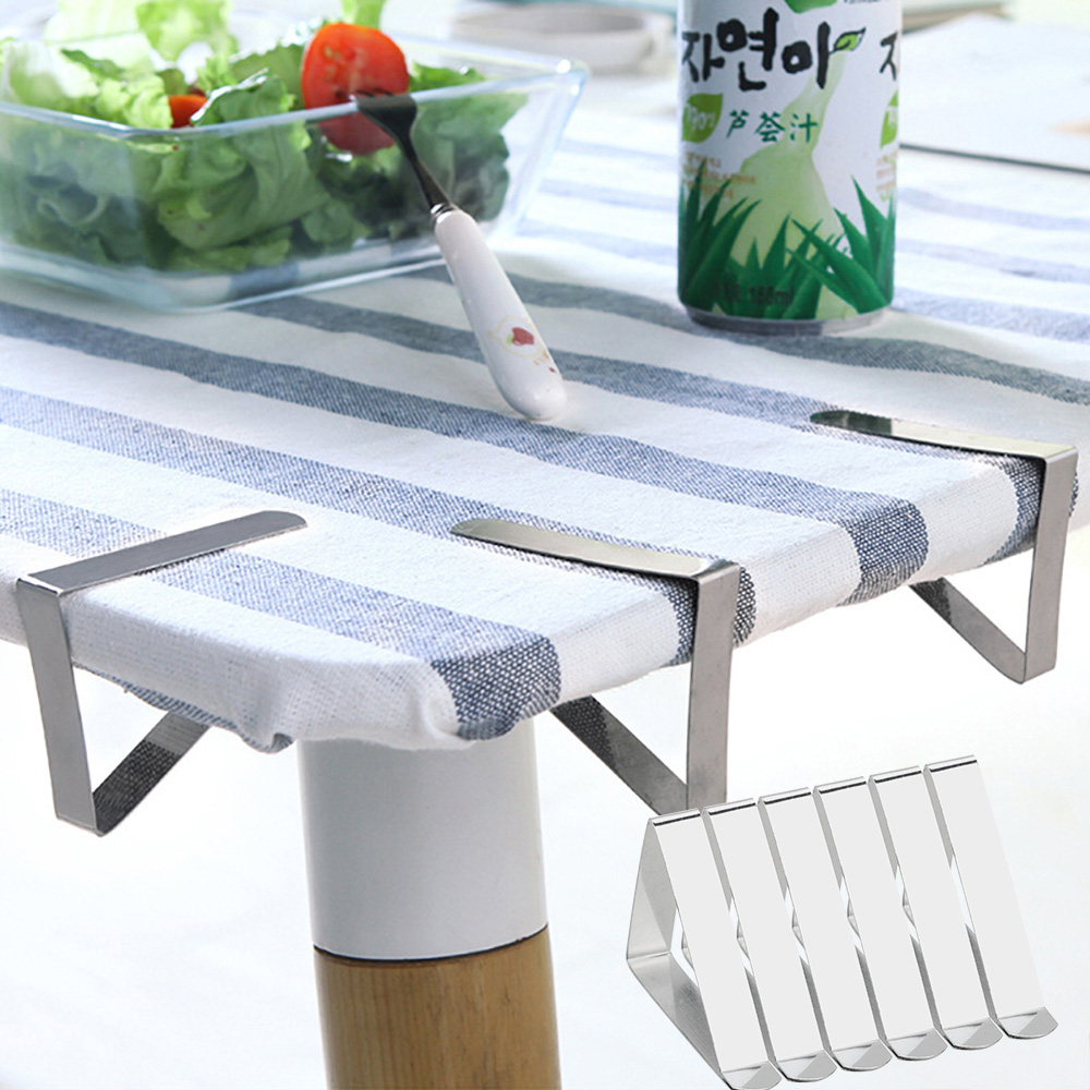 ITIMO 6 pièces nappe en acier inoxydable bureau nappe nappe couverture pince support à pince pour fête mariage décor à la maison