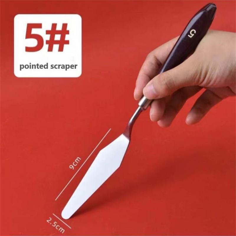 Stainless Steel Oil Painting Knives Artist Crafts Spatula Palette Knife Oil Painting Mixing Knife Scraper Art Tools For: 05  1pc