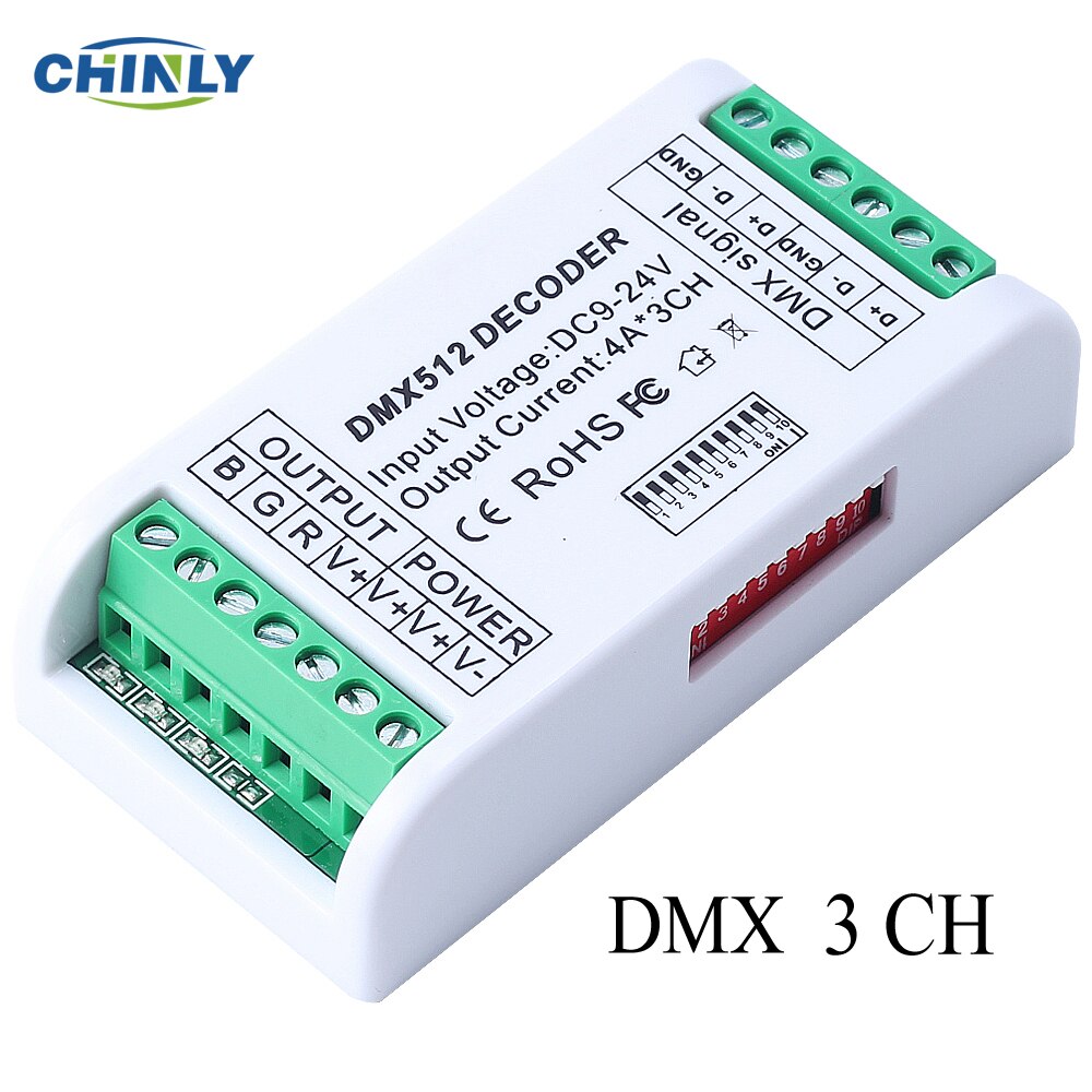 3CH Dmx 512 Led Decoder Controller Dimmer 12 V-24 V Console Gebruik Voor Rgb Led Strip