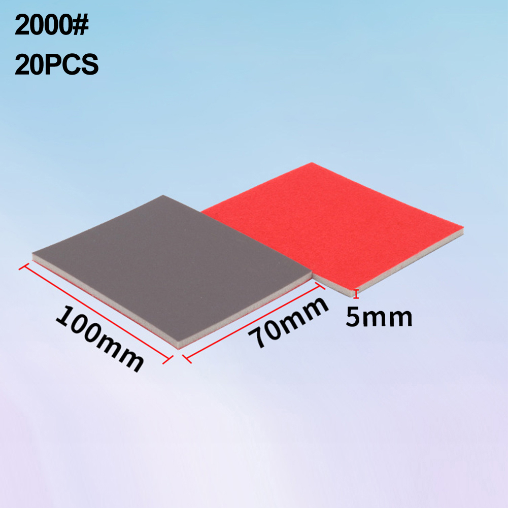 20 Pcs Grit Sanding Sponge Pad Set 180, 320, 400, 600, 800, 1200, 2000, 2500 Grit Flexible Sanding Pad For Polishing Tool: grey