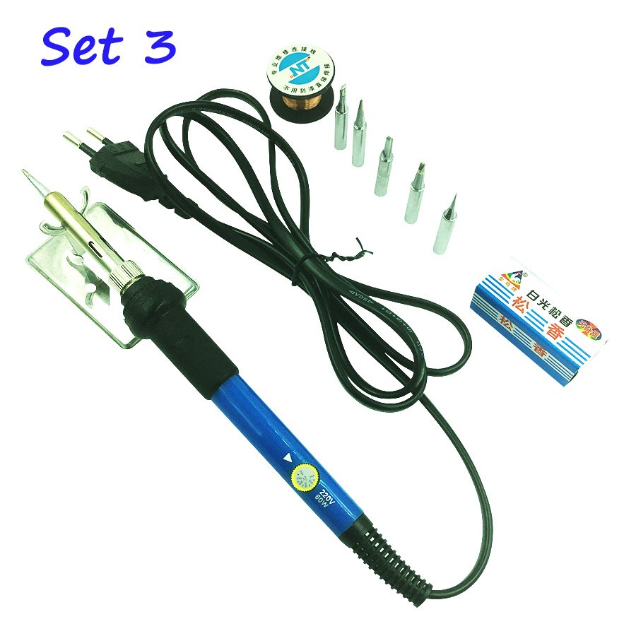 60W/80W Digital Electric soldering iron 220V110V temperature adjustable Welding Solder iron rework station soldering accessories: 60w blue color set3 / EU