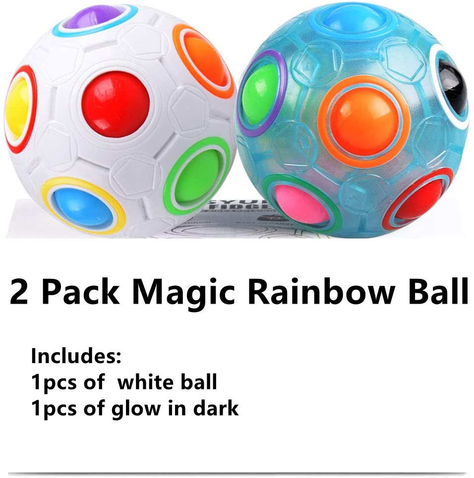 2 Pack Magic Rainbow Ball Cube Fidget Zintuiglijke Brain Teasers Spelletjes Voor Puzzel Bundel Stress Fidget Speelgoed