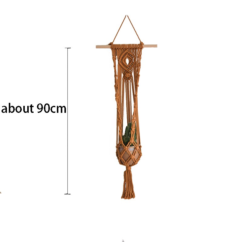 Macramé para planta hecho a mano, colgador de maceta para jardín, hogar, balcón, colgador de pared de macramé: CCRT003
