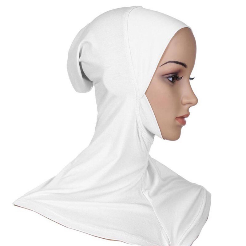 Bubbles Chiffon Scarf With Diamond Women Muslim Solid Color hijab Scarf Female Scarf Shawl Bead Wrap Muslim Hijabs: inner hat white