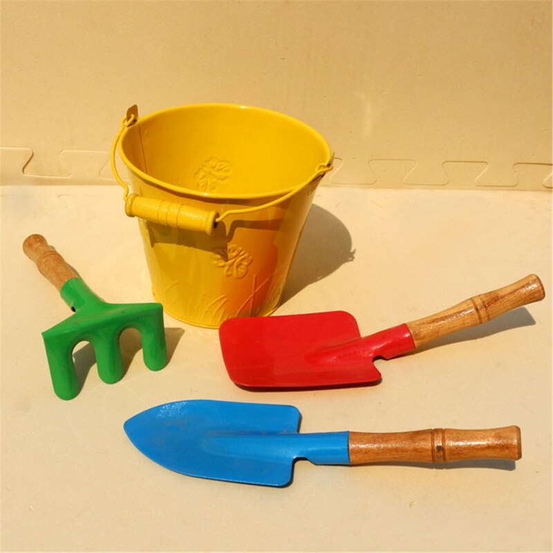 4 pièces seau pelle pelle râteau plage sable jouets enfants en plein air jouer sable jouet jardin plantation outils