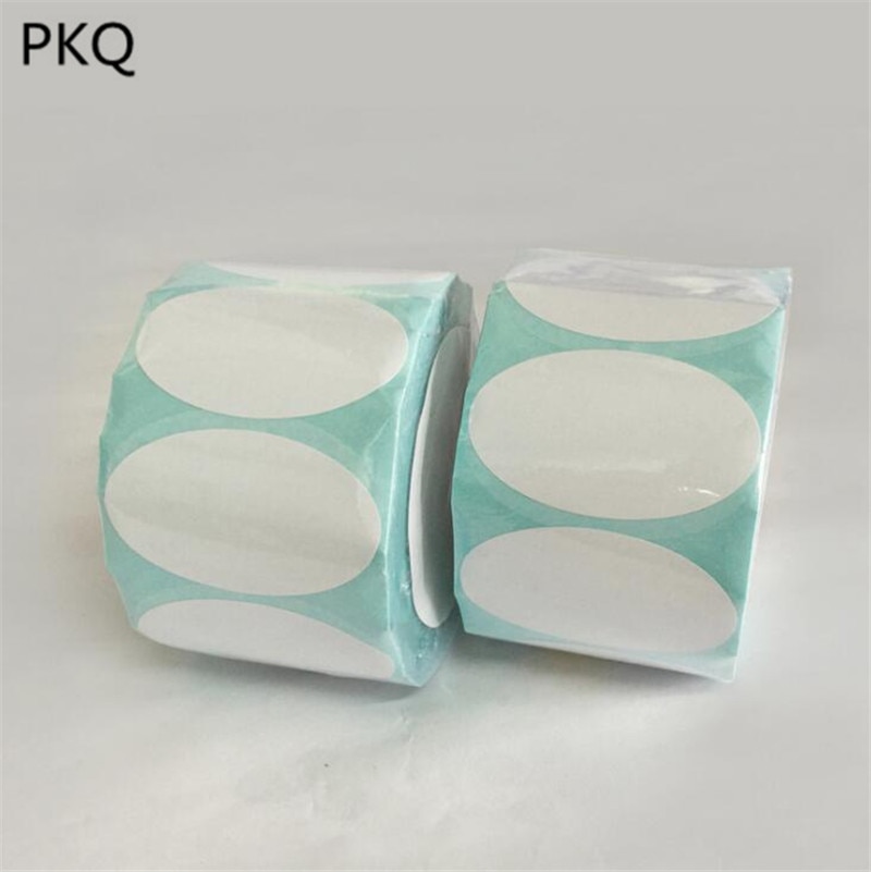 Ovale Witte Thermische Label Sticker Wit Papier Supermarkt Prijs Sticker