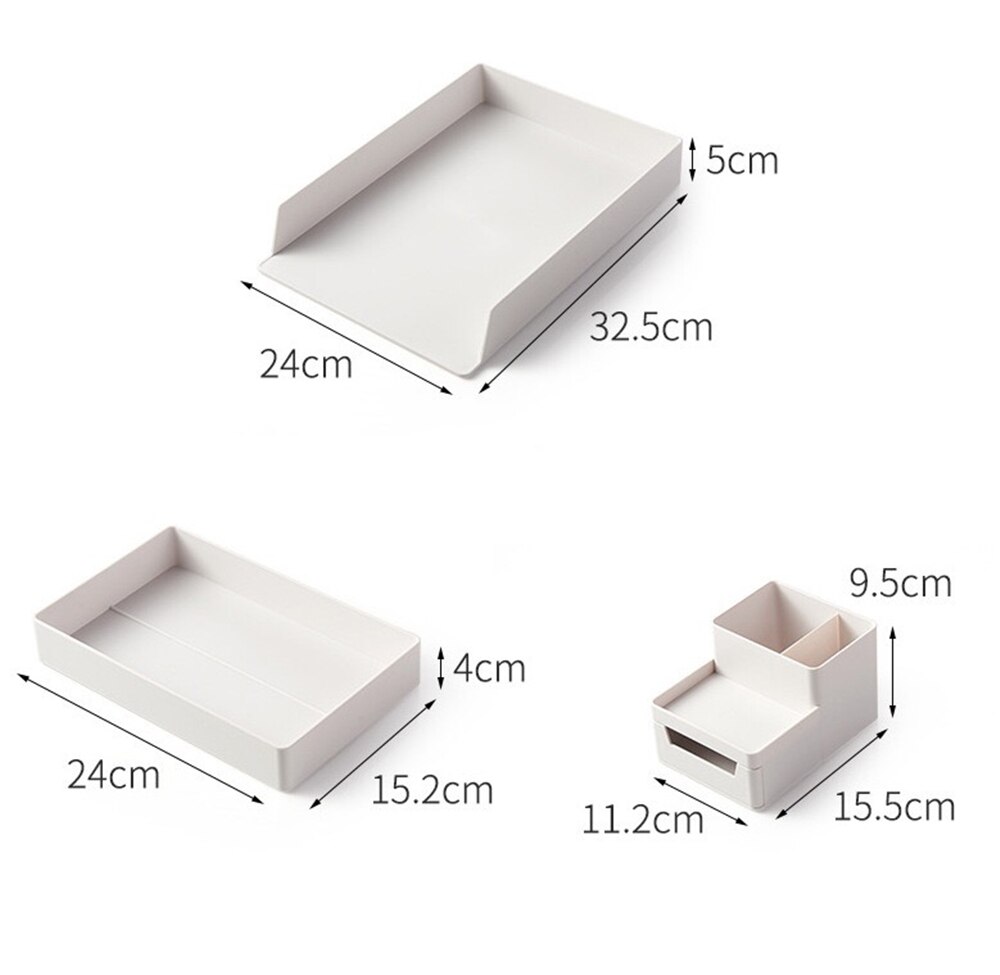 4 Layers Table Storage Organizer Box A4 Big Document Case Paper Desk Organizer Stationery Pen Book Holder for Home Desktop