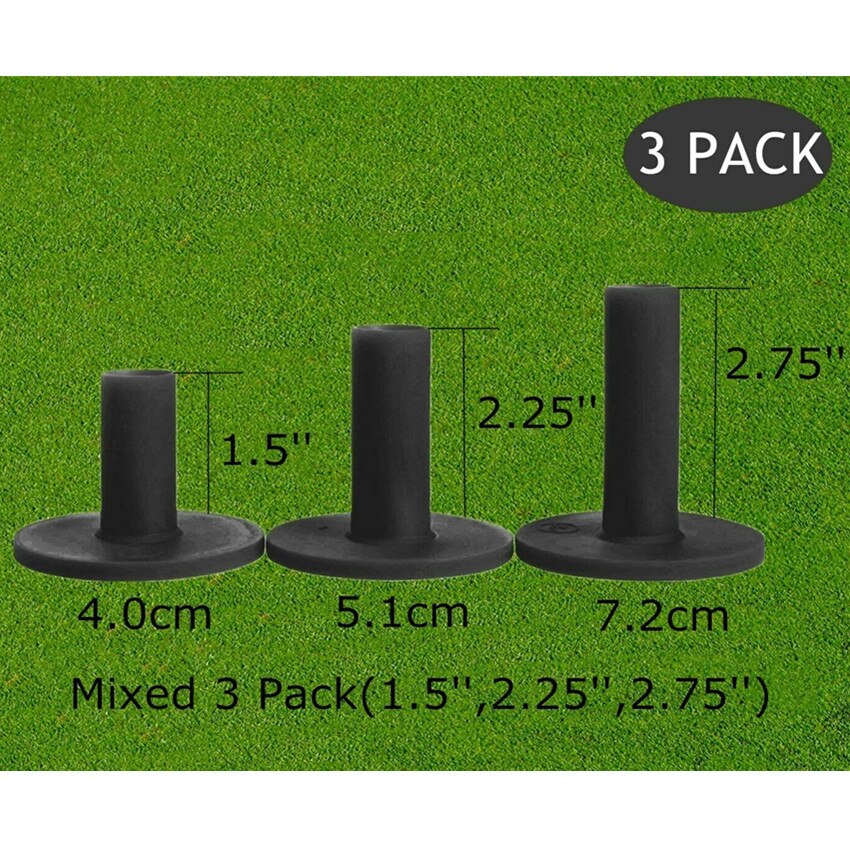 Golf Tees de goma 6 unids/set rango de conducción practica la ayuda de entrenamiento herramientas camiseta para aire libre deportes Durable titular negro golfista dedo diez