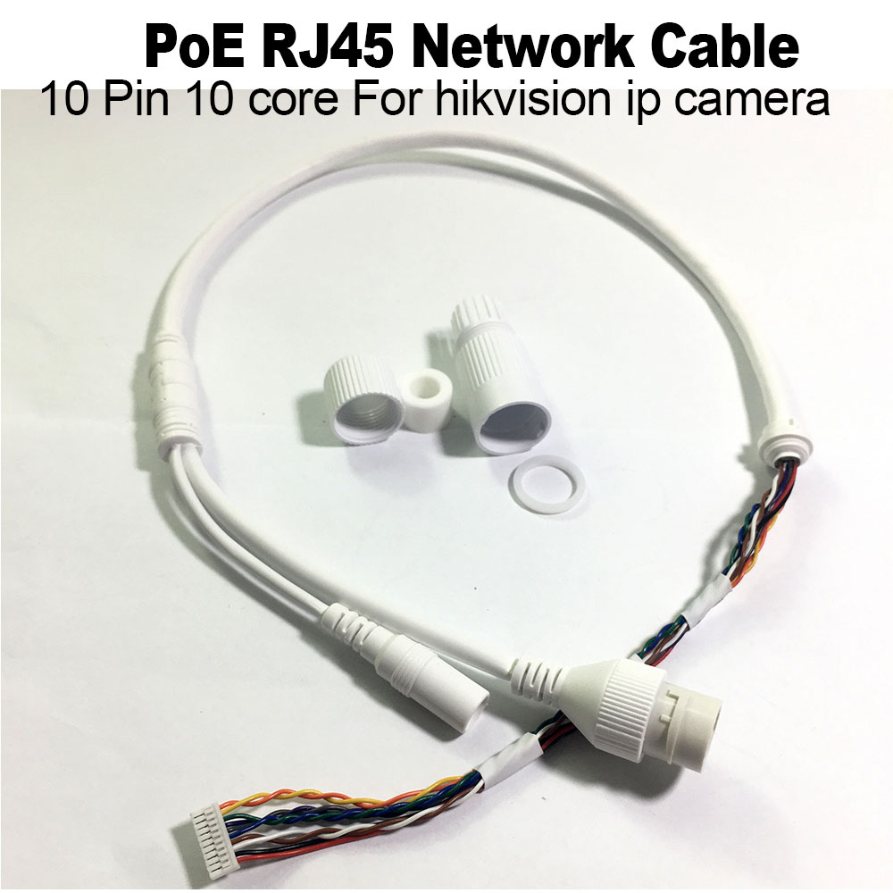 Ethernet Lan-kabel PoE RJ45-netwerkkabel 10-pins 10-kern voor hikvision ip-camera