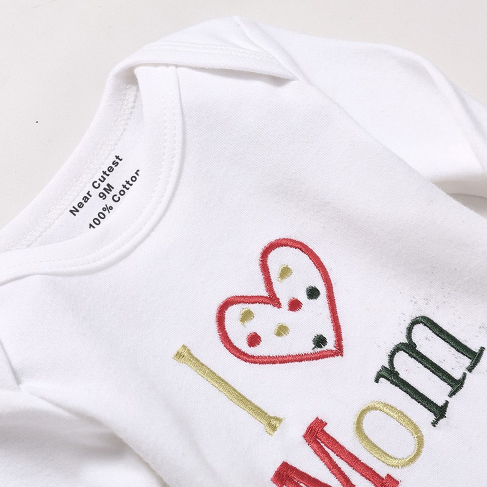 2 PCS Cute Newborn Toddler Baby Boys Girls Cotton Long Sleeve MOM DAD Letter Printed Jumpsuit & Rompers Clothes Outfit