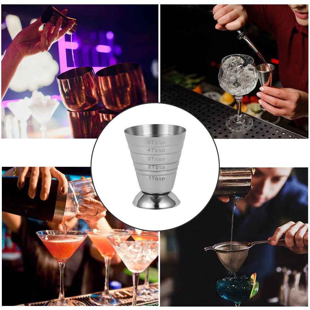 Rustfrit stål cocktail jigger 75ml bar jigger måle spiritus shot kop drink mixer måler bartender værktøj