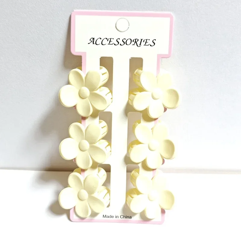 6 uds nueva pinzas para el cabello de flores para mujer pinzas para el cabello pequeñas pinzas de cangrejo cola de caballo esmerilada Clip de tiburón tocado accesorios para el cabello: Azul
