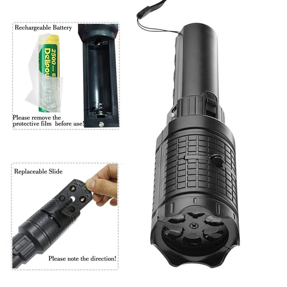 USB Rechargeable LED Christmas Projector Lights 2 in 1 Projection Handheld Flashlight with 12 Patterns for Christmas Halloween