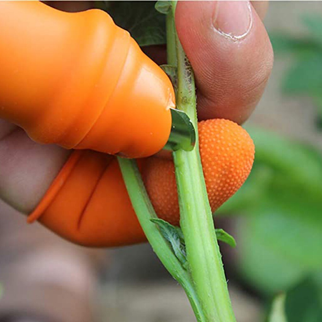 Silicone Thumb Knife Finger Protector Vegetable Harvesting Knife Cutting Rings Garden Gloves Plant Blade Scissors Tool #W2G