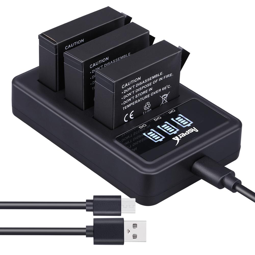 Batería de AHDBT-401 de 1500mAh para Gopro Hero 4, batería AHDBT401 AHDBT 401 + LED de 3 puertos, Cargador USB para cámara GoPro Hero4 HERO4, 4 Uds.