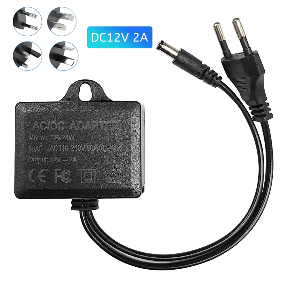 Cameravoeding DC12V2A Adapter Cameravoeding Waterdichte beveiligingsbewaking op hoge temperatuur Uithoudingsvermogen CCTV-cameralader