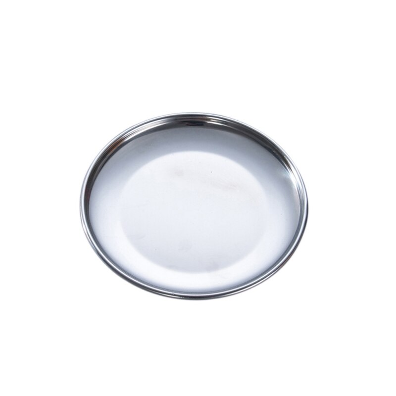Metal Storage Tray Round Stainless Steel Tray Snack Fruit Cosmetics Jewelry Storage Organizer European Style Dinner Plates: B