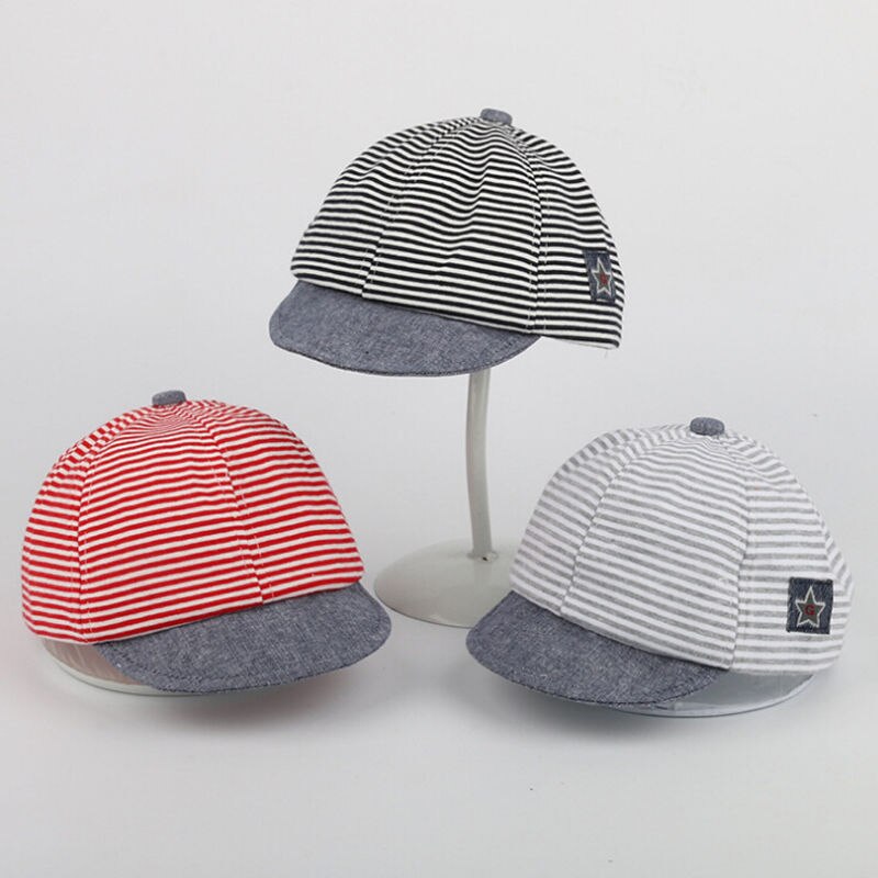 Newborn Baby Girl Boy Summer Cute Casual Hat Toddlers Infant Cotton Striped Sun Cap