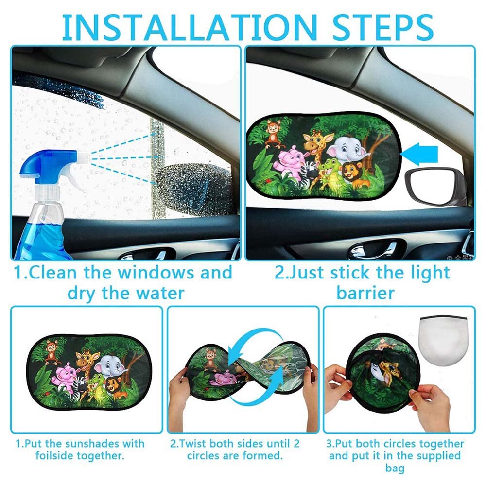 2pcs Set Car Sunlight Shade For Kid Baby Pet Windscreen Car Shade Window Shade Roof Window Sunlight Protective Car Shield Visor