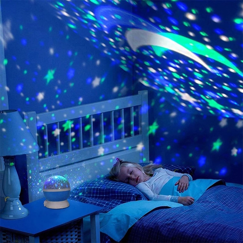 Led Projector Star Moon Nachtlampje Sky Roterende Operated Nachtlampje Lamp Voor Kinderen Kids Baby Slaapkamer Nursery Christmas