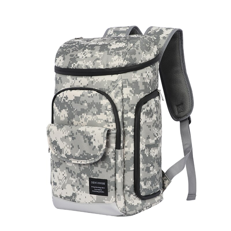 Denuoniss Koeler Rugzak Sac Isotherme Zachte Grote Voedsel Thermische Zak Lekvrij Geïsoleerde Camping Isothermische Koelkast Zak: Gray camouflage