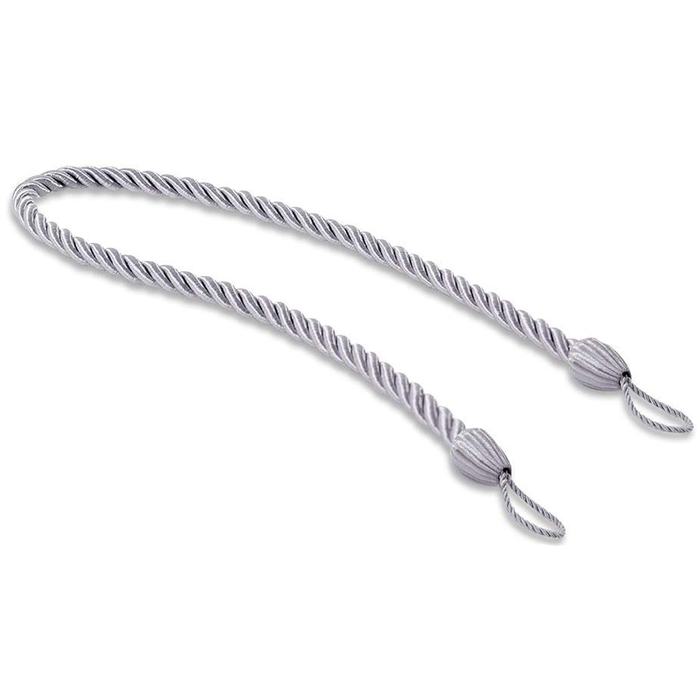 NICETOWN 1pc Curtains Buckles Tie Rope Solid Color Tieback Holder Clips Rope Home Decor Curtain Decorative Accessories: Grey