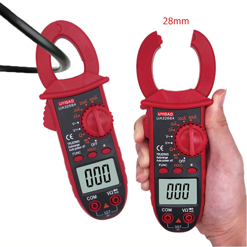 28mm Digital Clamp Meter Multimeter Large Range Measurement Mini AC DC Current Clamp Meter Electrical Instruments