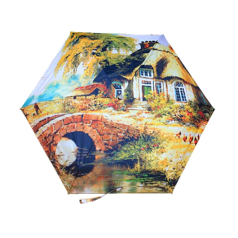 Mini Flowers Umbrella - 5 Folding - Anti UV Protection - Portable Parasol for Women