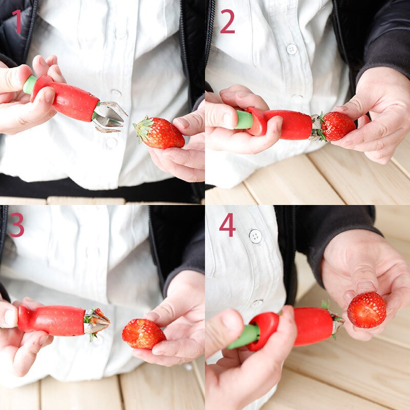 Grøntsags- og frugtredskaber tomatstilke frugt jordbærkniv stilk blade fjerner frugtskærer afskaller frugt udkerner køkkenværktøj