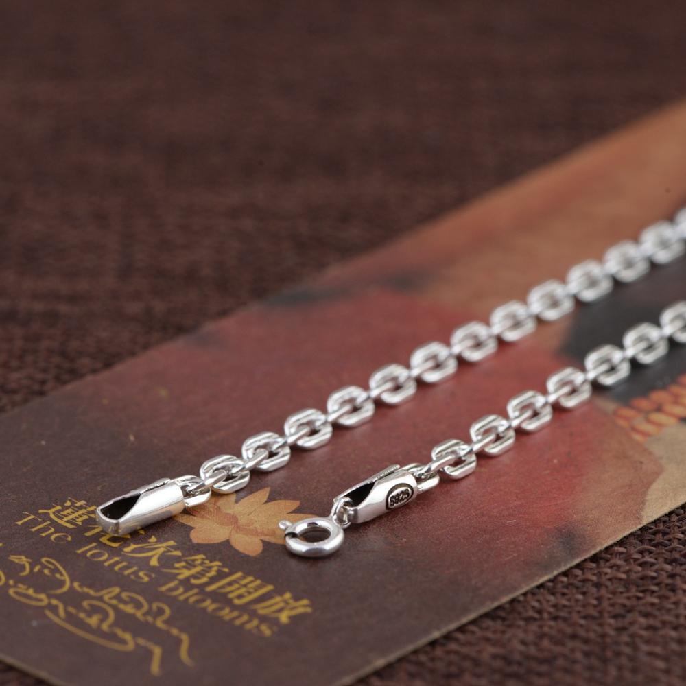 Balmora 925 sterling sølv smykkekæder halskæder til mænd thai sølv halskæde 18-32 tommer tilbehør 0096