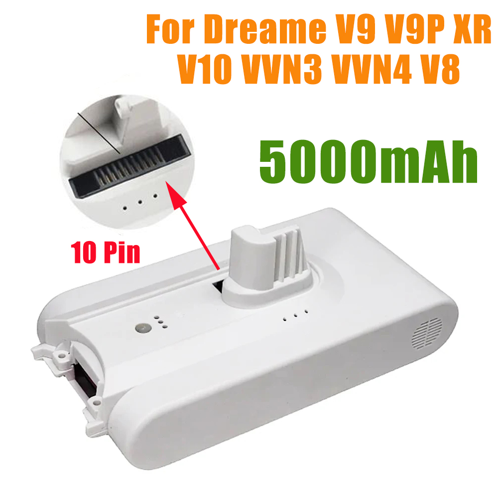 Batería Original de 5000mAh para Dreame V9 V9P XR V10 VVN3 VVN4 V8, batería de repuesto, accesorio para aspiradora inalámbrica de mano