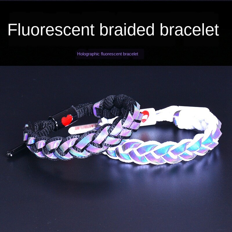 Paar Armband Reflecterende Kleur Armband Mannen En Vrouwen Geweven Hand Strap Eenvoudige Ornament Unisex Pols Touw