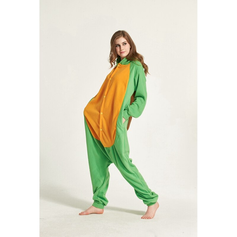 Pigiami animali per adulti impostato pigiami per cartoni animati Cosplay cerniera donna uomo inverno pigiama tartaruga unisex