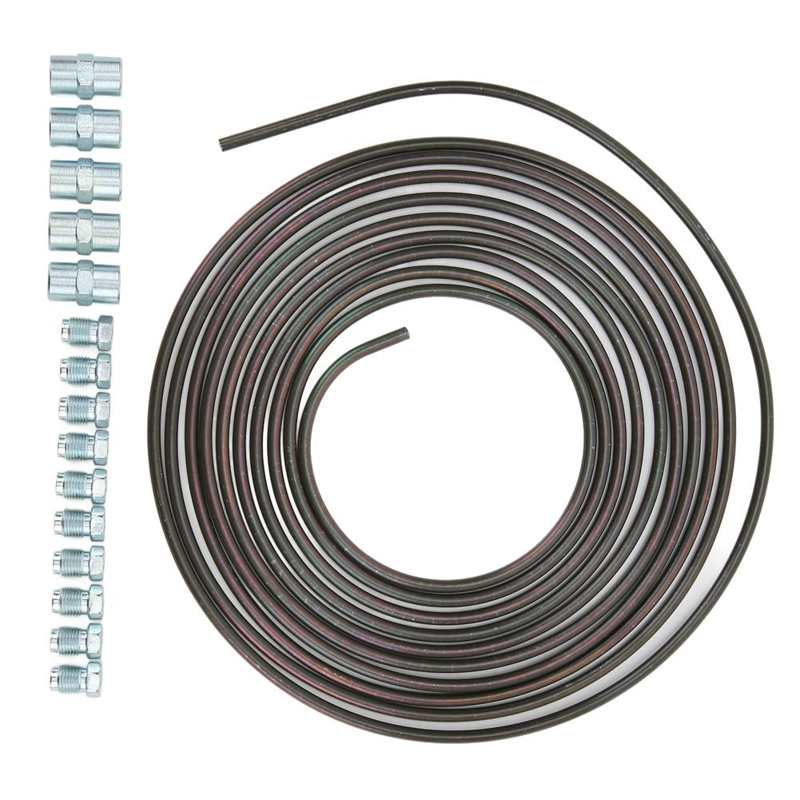 Fuel Pipe 16.4ft Long Brake Oil Line Flexible Anti Wear Rustproof for Hydraulic Braking System